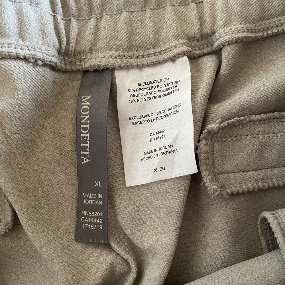 Mondetta Pull on Pintuck Pants Women’s XL Beige Straight Comfort Casual Lounge - Picture 2 of 15